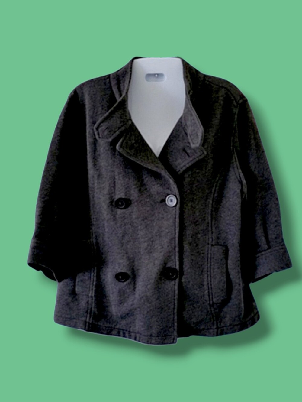 GAP | Cute Dark Gray Double Breasted 3/4 Sleeve Jacket (SIZE S)